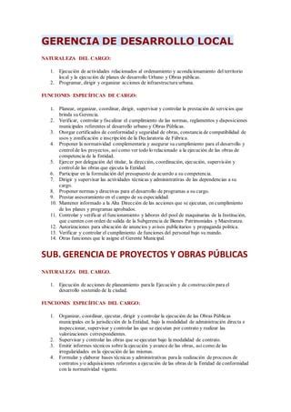 Gerencia De Desarrollo Local Municipalidades Huanuco Pdf