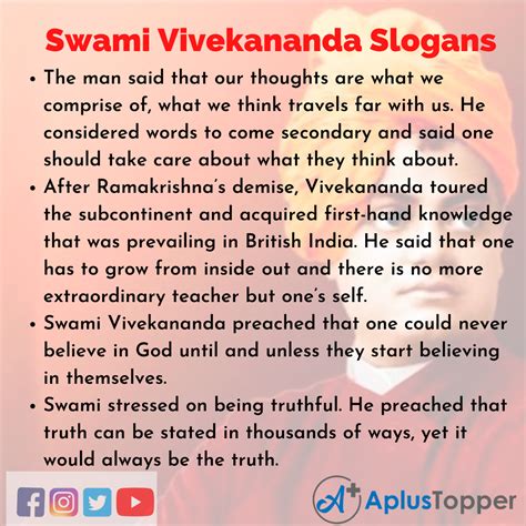 Slogans Of Swami Vivekananda Unique And Catchy Slogans Of Swami