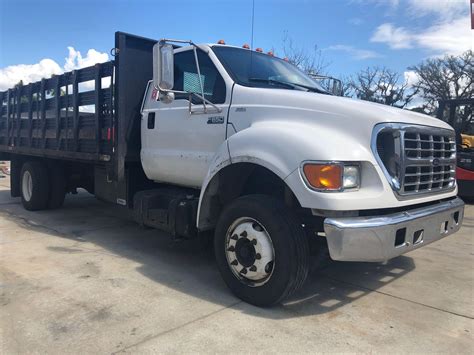 2002 Ford F 650 Stake Body Truck With Lift Gate Caterpillar 72l