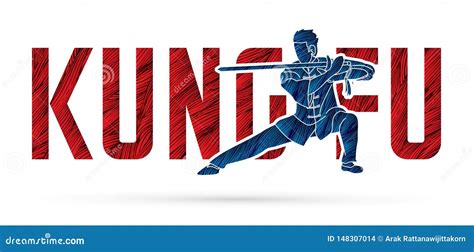 Kung Fu Action Designed With Text Font Kung Fu Graphic Ilustraci N