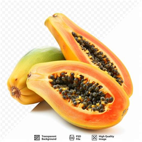 Premium Psd Papaya Fruit Isolated On White Isolated Background