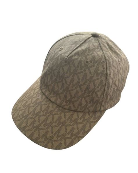 Michael Kors Mk Signature Hat Logo Print Stretch Cotton Baseball Cap In