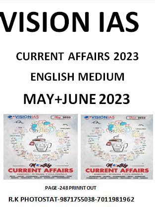 Buy Upsc Vision Ias Monthly Current Affairs April May June