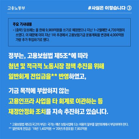 고용노동부 On Twitter 사실은이렇습니다 최근 코로나19 고용위기 극복 등을 위해 고용보험기금 지출이 증가하고