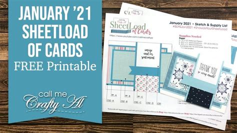 Sheetload Of Cards January Free Printable Youtube