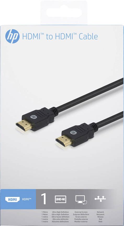 HP HDMI Cable 1.00 m Ultra HD HDMI with Ethernet Black [1x HDMI plug - 1x HDMI plug] | Conrad.com