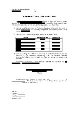 BP 22 4 Sample Affivadit For Bp 22 JUDICIAL AFFIDAVIT I JOCELYN