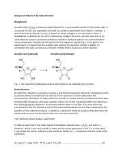 Analysis Of Vitamin C Redox Titration And Content Determination