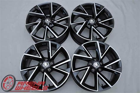 Jante Noi 18 Inch Originale Skoda Superb 3 R18 Negru Diamond Cut