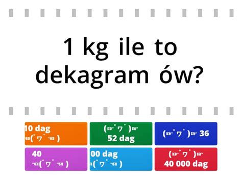 Kilogramy Dekagramy I Gramy Na Koniec Mno Enie Znajd Par