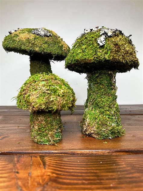 How To Make The Easiest Diy Spring Moss Mushrooms Spring Diy Mushroom Decor Moss Decor