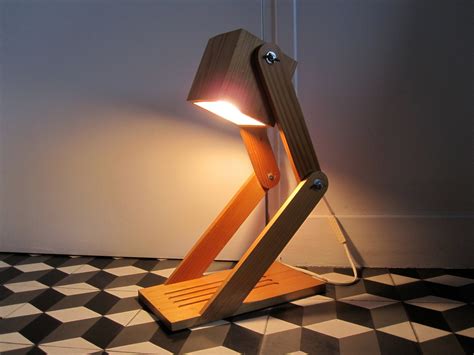 Scandinavian Wooden Articulated Table Lamp S Lampe Etsy