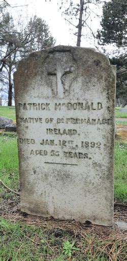 Patrick McDonald inconnu 1892 Mémorial Find a Grave