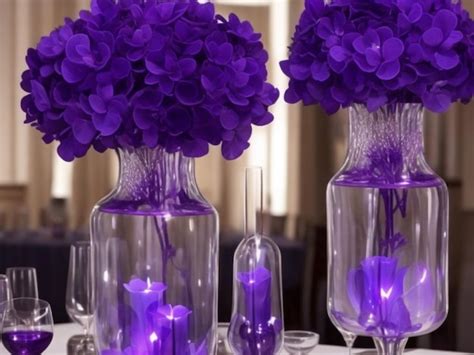 Premium Ai Image Diy Purple Passion Wedding Centerpiece Generative Ai