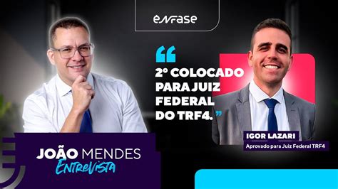 2º Colocado para Juiz Federal do TRF4 JM Entrevista Igor Lazari YouTube