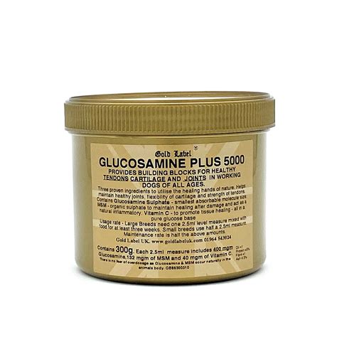 GOLD LABEL CANINE GLUCOSAMINE PLUS 5000 300 GM Totalfarmsupplies Co Uk