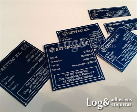 Placas Met Licas De Aluminio Grabadas Logo Adhesivos Y Etiquetas