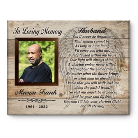 Sympathy Ts For Loss Of Husband Memorial Ts For Loss Of Husband Personalized T For