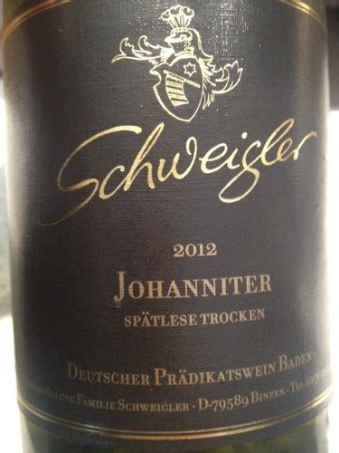 Schweigler Johanniter Spätlese Trocken Vivino US