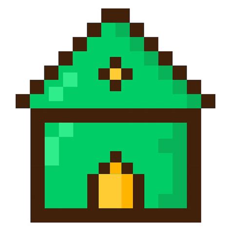 Pixel Art House Para Juegos Vector 8 Bit Game Web Icon Vector Premium