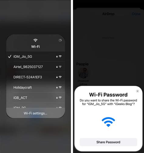 How To Share A Wi Fi Password On Iphone Ipad And Mac Igeeksblog