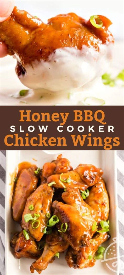 Honey Bbq Slow Cooker Wings Lemon Blossoms