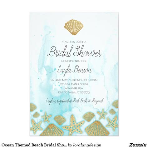 Ocean Themed Beach Bridal Shower Invitation Zazzle In 2020