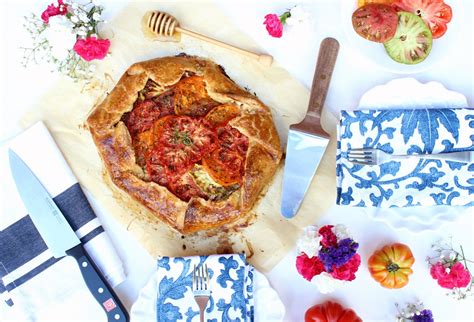 Heirloom Tomato Galette W Honeyed Goat Cheese Caramelized Shallots