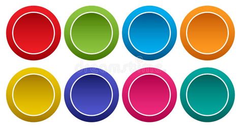 Colorful Set Of Round Buttons Vector Stock Illustration Illustration