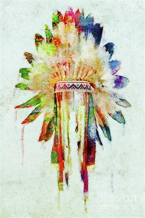 Colorful Lakota Sioux Headdress Mixed Media by Olga Hamilton