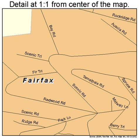 Fairfax California Street Map 0623168