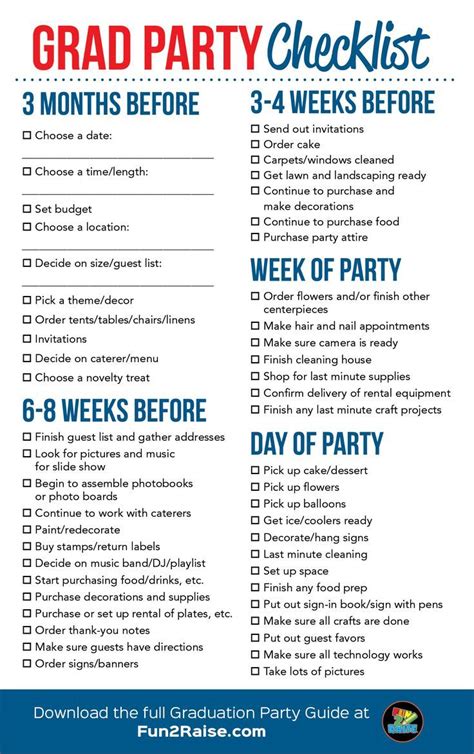 The Perfect Grad Party Checklist For More Helpful Tips On Planning Your Next Graduati Senior