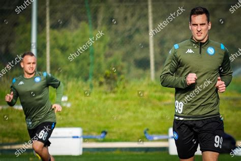 Napoli Forward Arkadiusz Milik Attends Teams Editorial Stock Photo