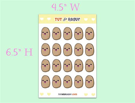 Potato Sticker Sheet Etsy