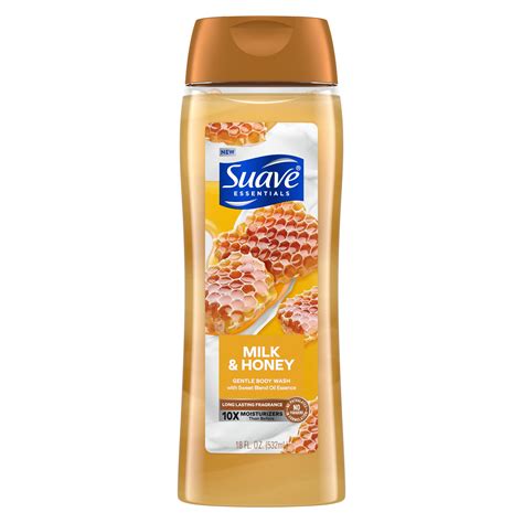 Suave Essentials Gentle Body Wash Milk Honey 18 Oz Walmart