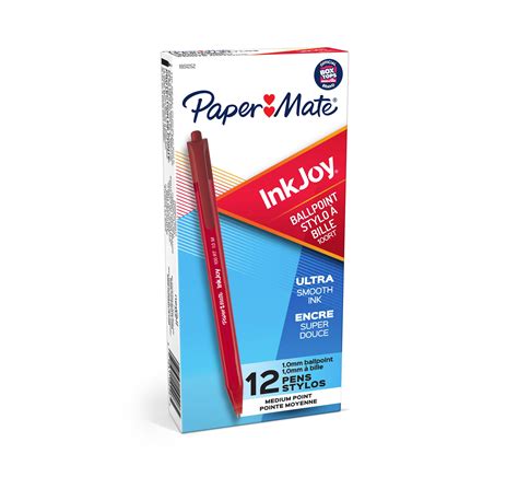 Inkjoy Rt Ballpoint Pen Retractable Medium Mm Red Ink Red Barrel