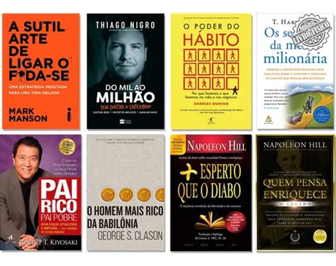 Kit 8 Livros O Poder Do Hábito Pai Rico Pai Pobre Do Mil Ao Escorrega