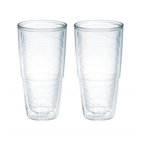 Tervis Clear 24 Oz 2 Pack Plastic Double Walled Insulated Tumbler No Lid 1001833 The Home Depot