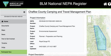 **BLM Chaffee County Camping Scoping** — CORE