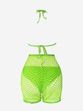 Wholesale Sexy Hollow Out Halter Bikini Swimsuit Three Pieces Sets QKO Wholesale