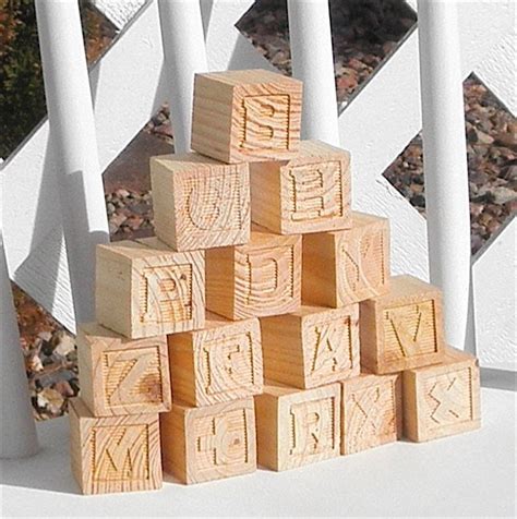 Wooden Alphabet Blocks A To Z Unfinished Set By Kauaikwilts