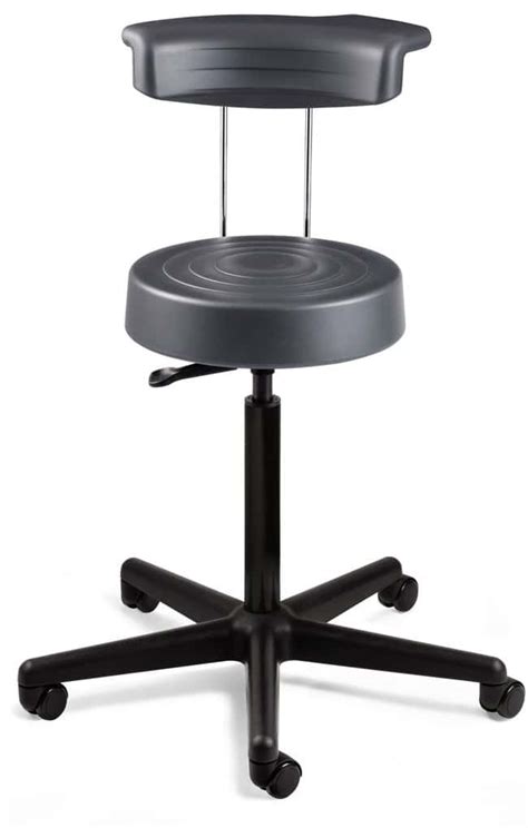 Bevco Ergolux Soft Polyurethane Stool With Backrest Hard Floor Casters