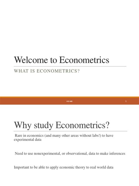 Introduction Eco605 Lecture1 Pdf Econometrics Time Series