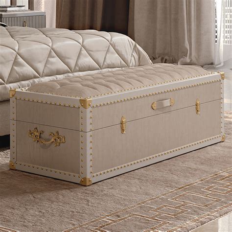 High End Luxury Italian Designer Storage Trunk Ottoman