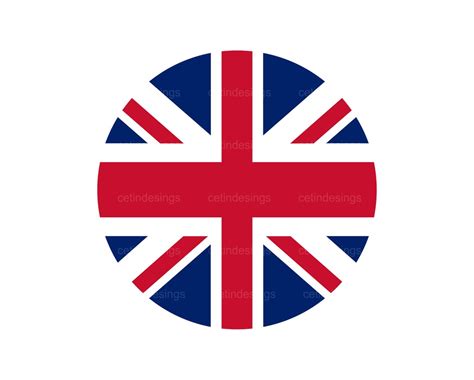 Circle United Kingdom Svg Round Shape Uk Flag Icon Svg United Kingdom Flag Button Sublimation