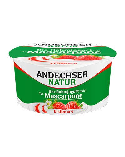 Bio Rahmjogurt Mild Mascarpone In Erdbeere G Andechser Feinschmecker