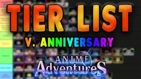 Anniversary Update Anime Adventures Tier List Who You Should Summon