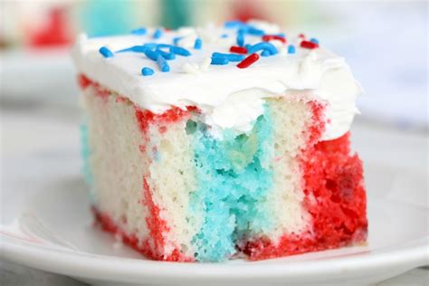 Red White and Blue Jello Poke Cake - Bitz & Giggles