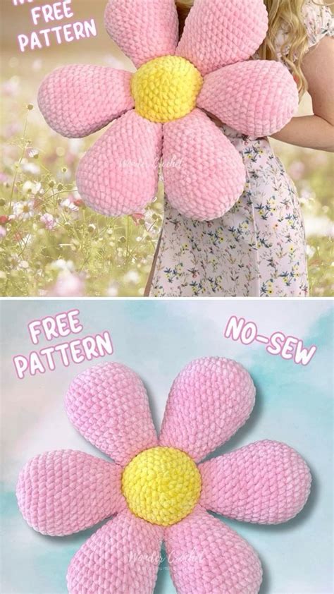 No Sew Flower Pillow Free Crochet Pattern Artofit