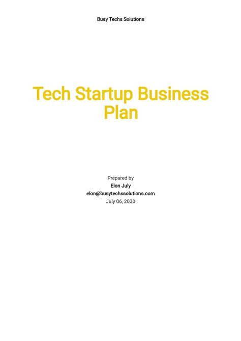 Startup Business Plan Template Google Docs